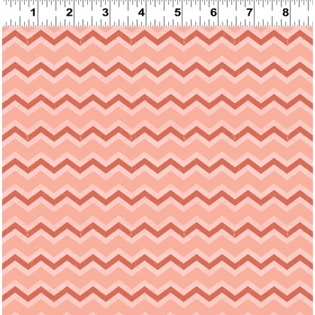 Clothworks - Snarky Cats - Chevron, Coral