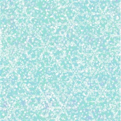 Clothworks - Snowville - Snowflakes, Light Aqua