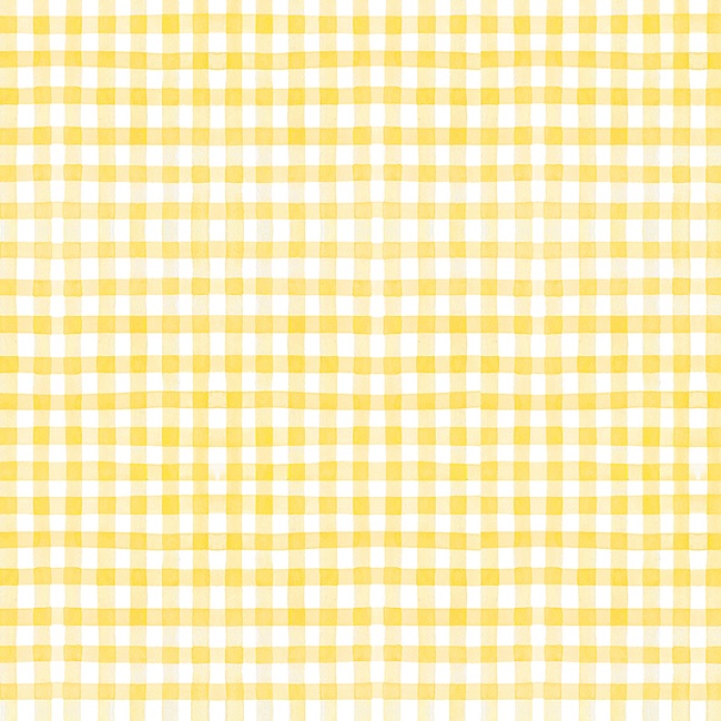 Clothworks - Sunflower Bouquets - Gingham, Yellow