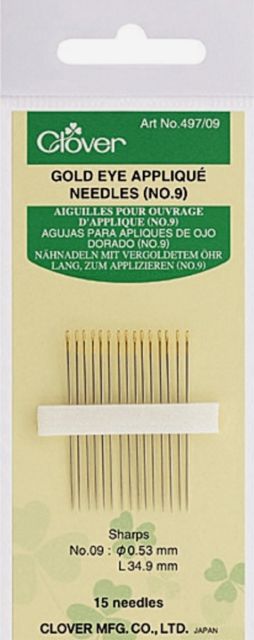 Clover Needles - Gold Eye Applique (No. 9) - 15 Count