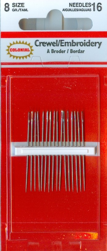 Colonial Needles - Crewel/Embroidery Size 8 - 16 Count
