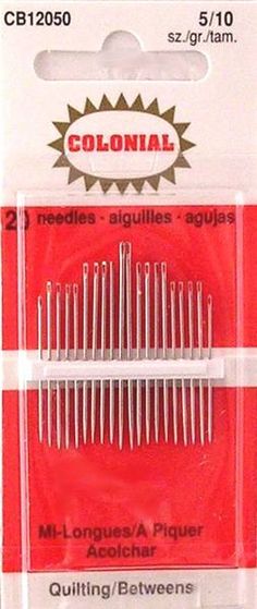 Colonial Needles - Quilting/Betweens - Size 5/10 - 20 Count
