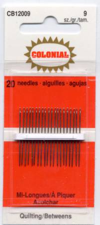 Colonial Needles - Quilting/Betweens - Size 9 - 20 Count