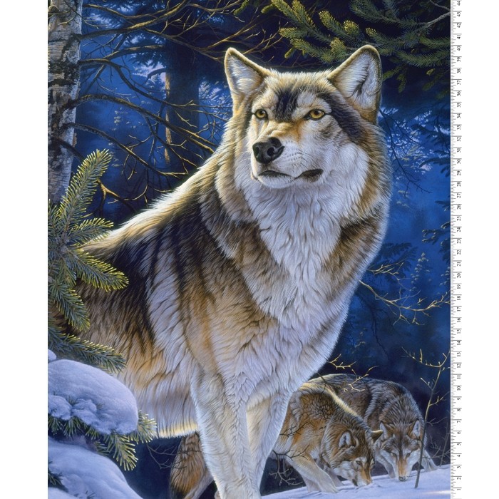 David Textiles - Exclusive Panels - 36' Sentinel Wolf Panel, Multi