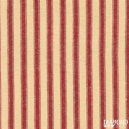 Diamond Textiles - Country Homespuns - Ticking Stripe, Cream/Red
