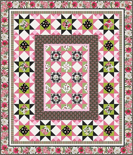 Digital Quilt Top - Blooming Garden - Featuring 'Bloom Collection'