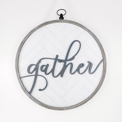 Double Sided Wooden Sign - 'Gather' or Letter Board (Reversible)