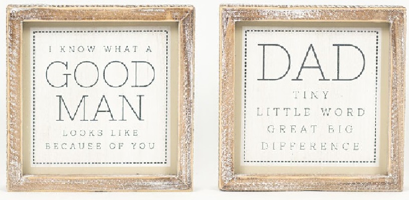 Double Sided Wooden Sign - Good Man/Dad