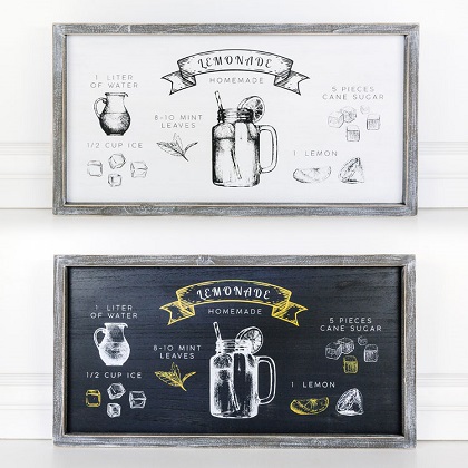 Double Sided Wooden Sign - 'Lemonade' (Reversible)