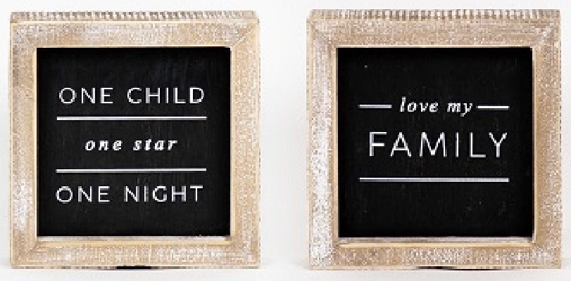 Double Sided Wooden Sign - Love my Family (Reversible)