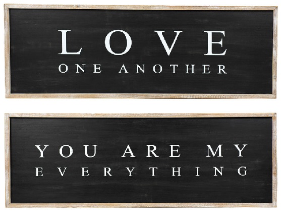 Double Sided Wooden Sign - Love/Everything (Reversible)