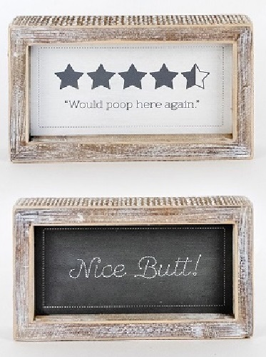 Double Sided Wooden Sign - Nice Butt (Reversible)
