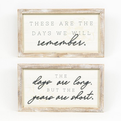 Double Sided Wooden Sign - Remember/Days (Reversible)