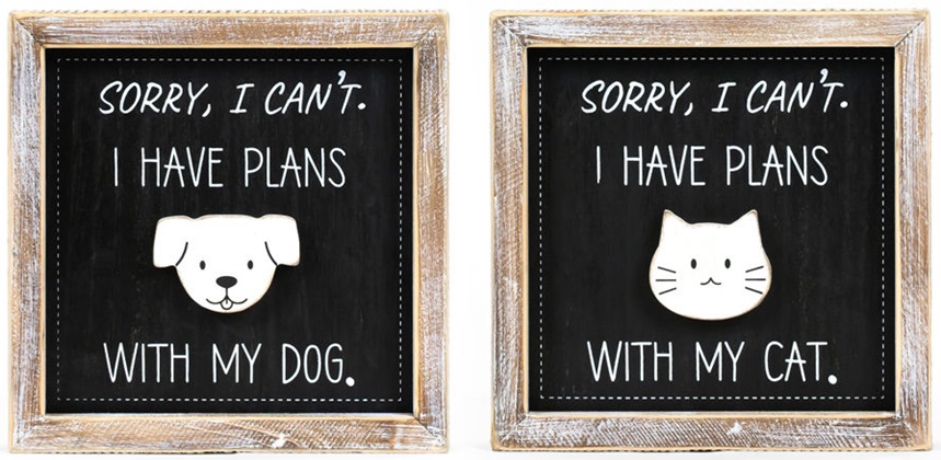 Double Sided Wooden Sign - Sorry, I can't have plans