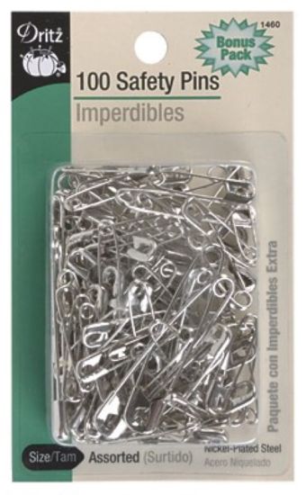 Dritz - 100 Safety Pins - Assorted Sizes