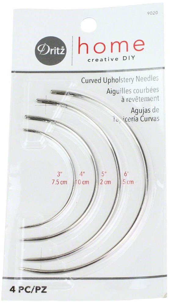 Dritz Needles - Curved Upholstery Needles,  Sizes 3',4',5', & 6'
