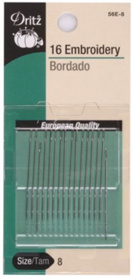 Dritz Needles - Embroidery Size 8 - 16 Count