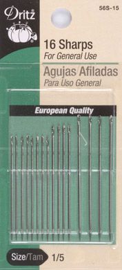 Dritz Needles - Sharps - Size 1/5 - 16 Count