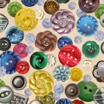 Elizabeth Studio - A Stitch In Time - Assorted Buttons, Cream