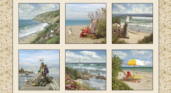 Elizabeth Studio - Coastal Dreams - 24' Beach Scenes Panel, Multi