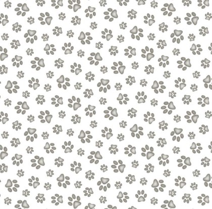 Elizabeth Studio - Dog Breeds - Paw Prints, Gray/Bright White