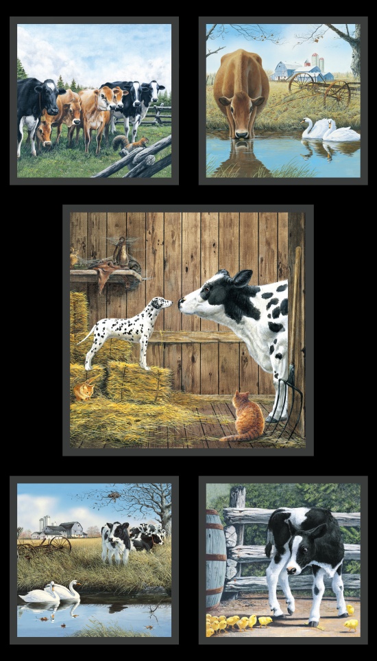 Elizabeth Studio - Farm Life - 24' Cows Panel, Black