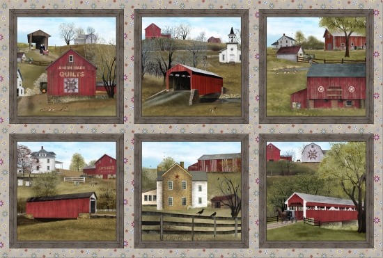 Elizabeth Studio - Headin' Home - 24' Barn & Covered Bridge Panel, Sepia