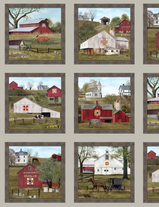 Elizabeth Studio - Headin' Home - 24' Barn with Quilt Panel, Sepia