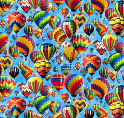 Elizabeth Studio - In Motion - Hot Air Balloons, Blue