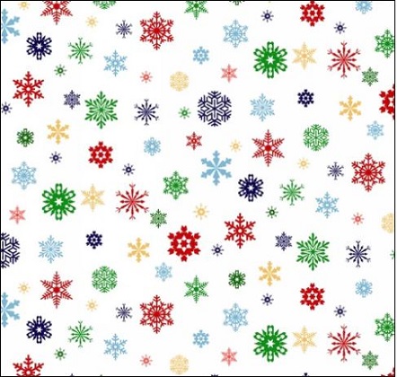 Elizabeth Studio - Landscape Medley - Colored Snowflakes, White