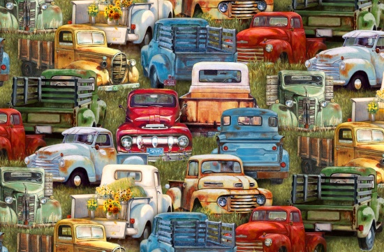 Elizabeth Studio - Vintage Trucks - All Over, Multi