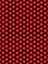 Exclusively Quilters - Emily's Artful Days - Little Red Flowers, Black