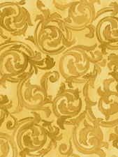 Exclusively Quilters - Silver Garden - Scroll, Gold