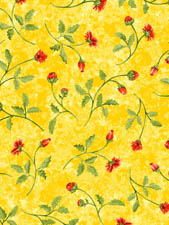 Exclusively Quilters - Simply Daisies - Poppy Buds, Sunny Yellow