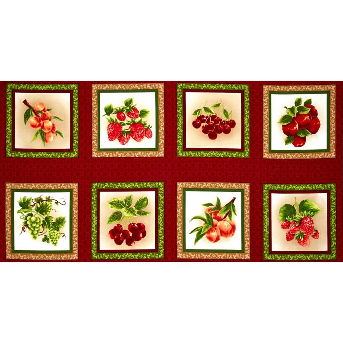 Fabri-Quilt - Fresh Harvest - 24' Fruit Panel, Red