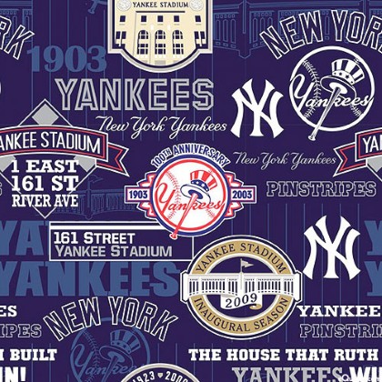 Fabric Traditions - MLB - 44' New York Yankees, Navy