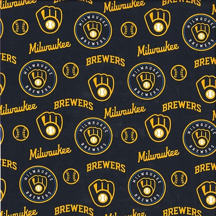 Fabric Traditions - MLB - Milwaukee Brewers, Navy