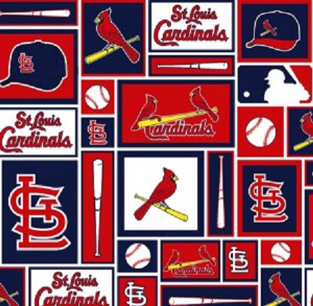 Fabric Traditions - MLB - St. Louis Cardinals - Blocks, Red/Navy