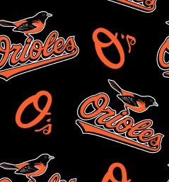 Fabric Traditions - MLB Fleece - Baltimore Orioles, Orange/Black