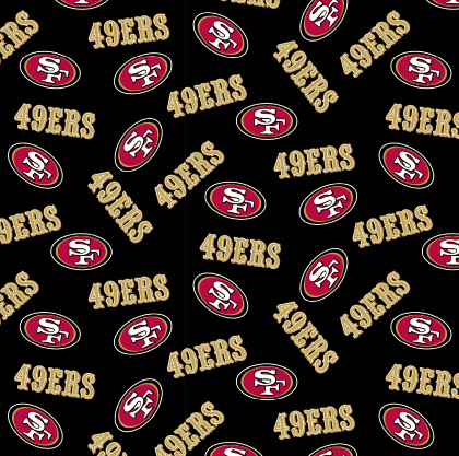 Fabric Traditions - NFL - 44' San Francisco 49er's, Black