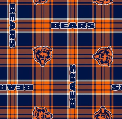 Fabric Traditions - NFL Fleece - Chicago Bears, Navy/Orange