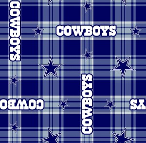 Fabric Traditions - NFL Fleece - Dallas Cowboys - Plaid, Blue