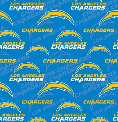 Fabric Traditions - NFL Fleece - Los Angeles Chargers, Light Blue