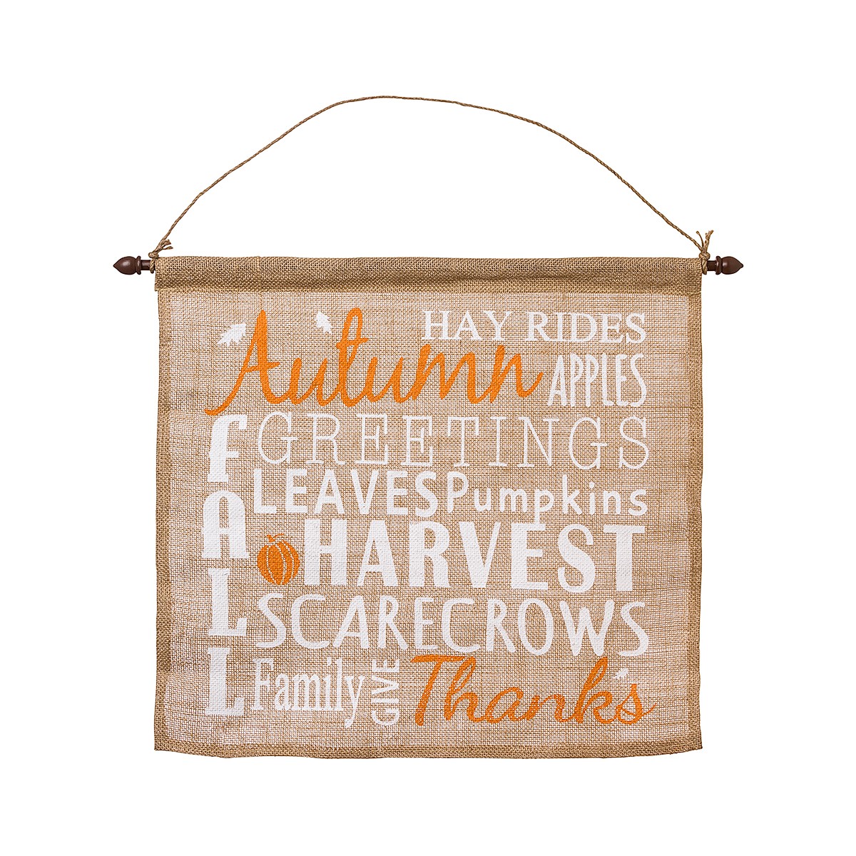 Flag - Autumn Hayrides, Burlap Flag