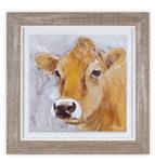 Framed Cow Print - Yellow Cow