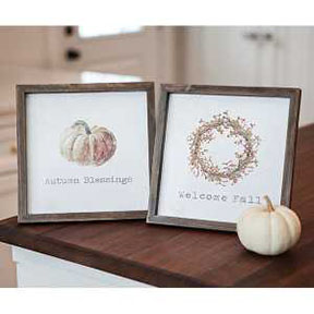 Framed Watercolor Art - Welcome Fall