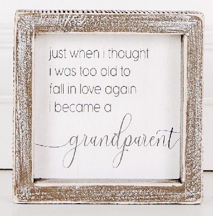 Framed Wooden Sign - 'Became A Grandparent'