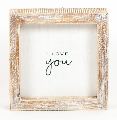 Framed Wooden Sign - I Love You