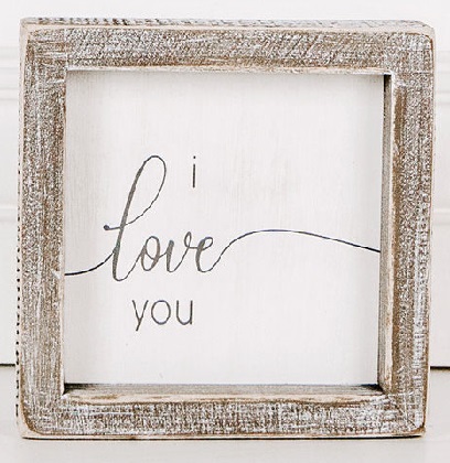 Framed Wooden Sign - I Love You