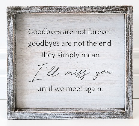 Framed Wooden Sign - 'I Miss You'